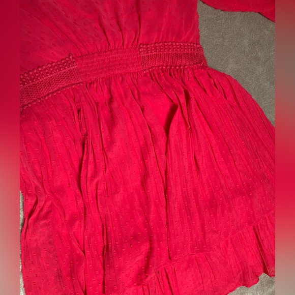 Anthropologie Meadow Rue Minetta tiered dress - size US 0P red colour - Picture 7 of 10